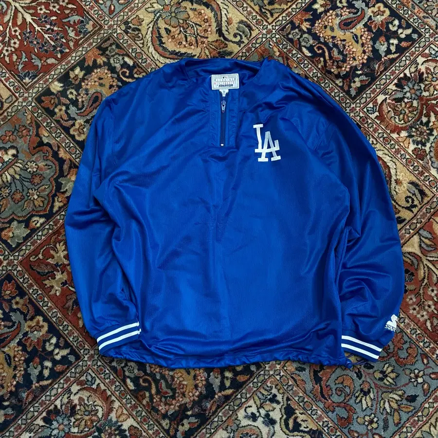 90s starter LA Dodgers quater-zip warmup jacket