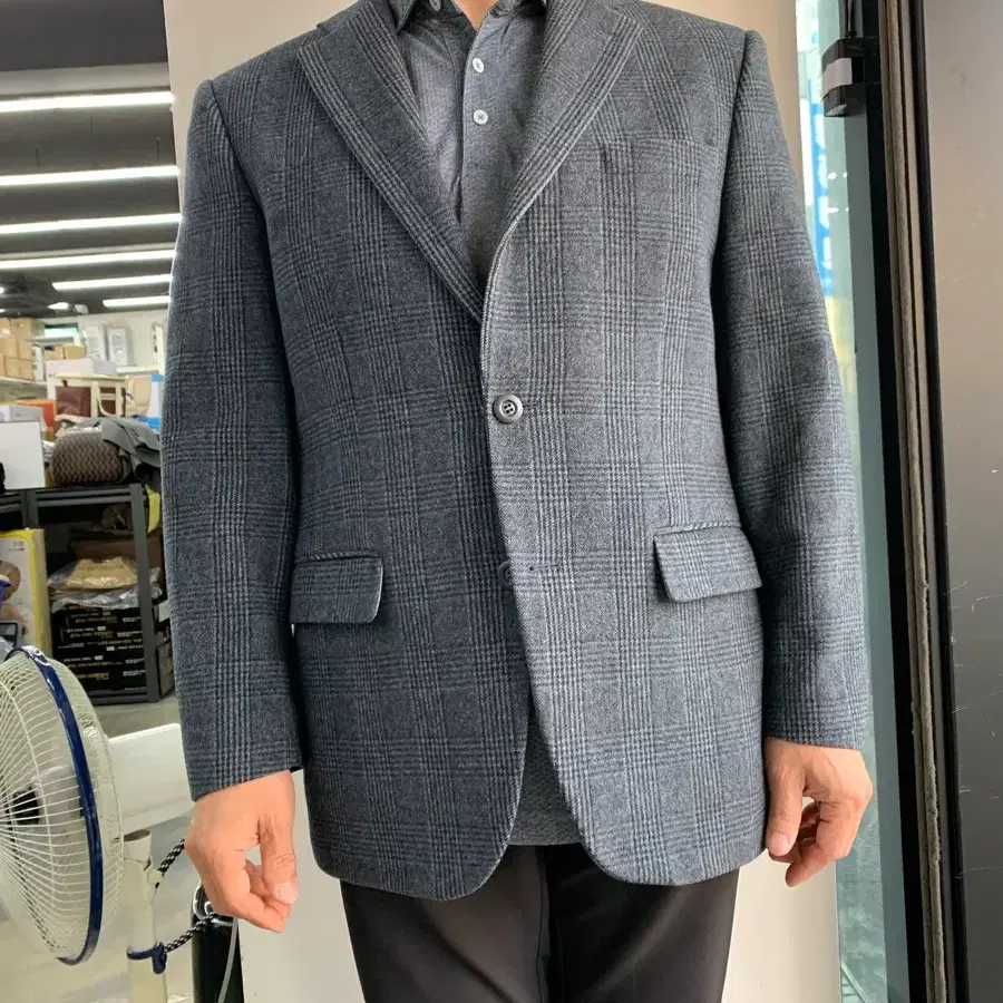 타운젠트 체크 패턴 겨울 남성 자켓 100 하객룩 정장 콤비