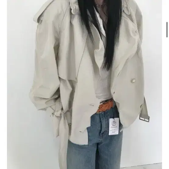 위아 weare 비욘드 트렌치 하프 자켓