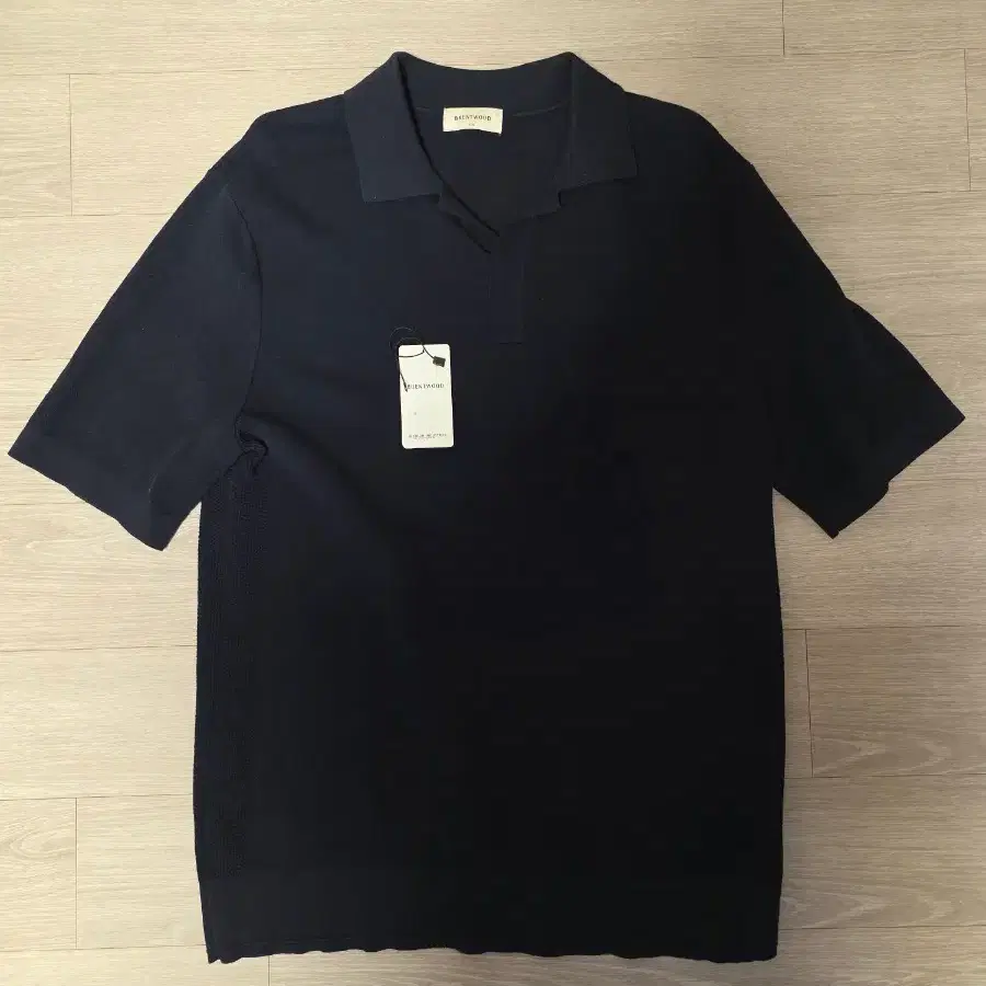 코오롱 BRENTWOOD Dark Navy 반팔 니트 105