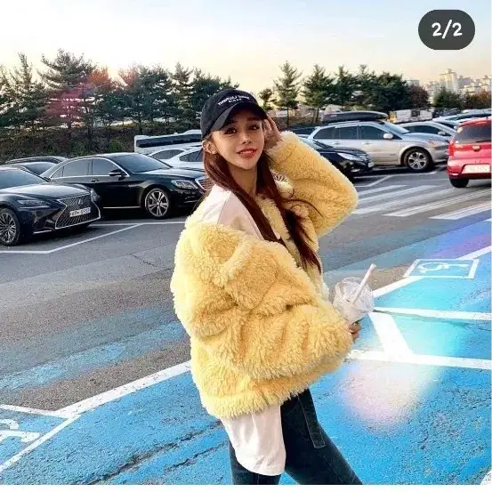 토리샵 옐로우 뽀글이 자켓