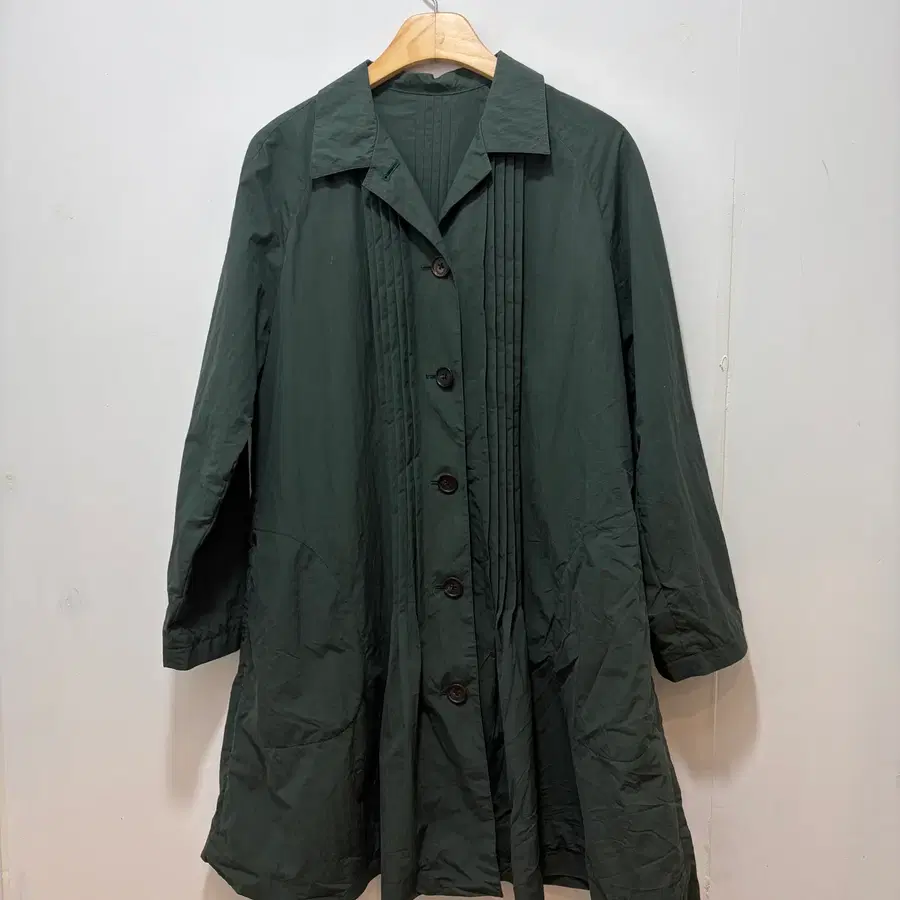 Japan brand 플리츠 코튼 코트 딥그린 (여성L)