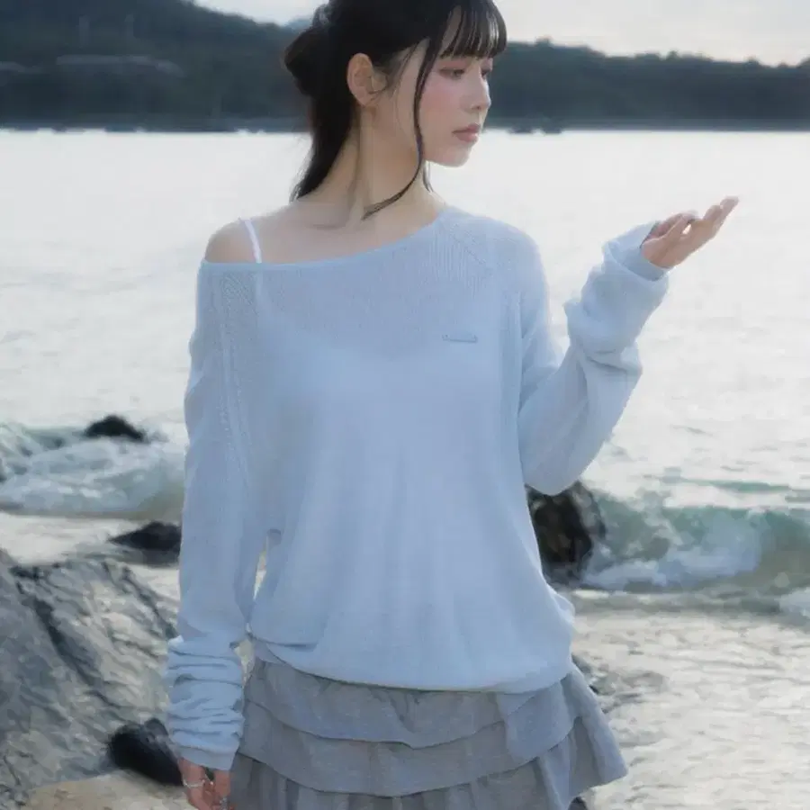 (새상품) 로제프란츠 Boatneck Sheer Basic Knit [Sky Blue]