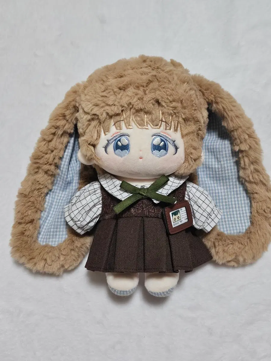 20cm 솜인형옷 브라운 교복치마 원피스