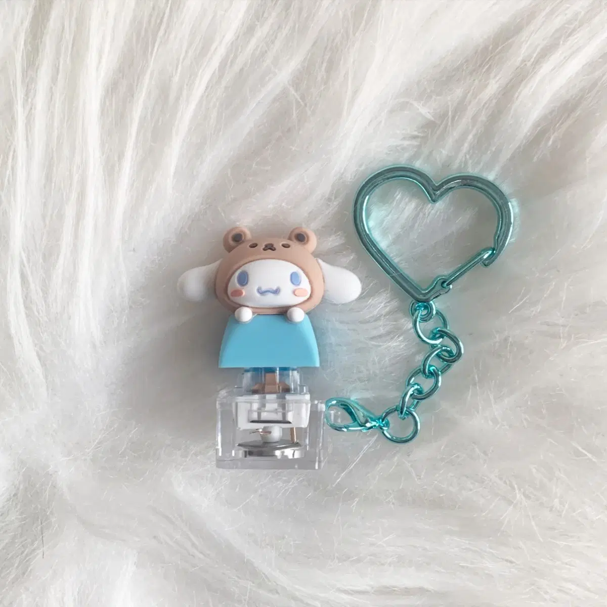 산리오 시나모롤 LED 키캡 키링 피규어