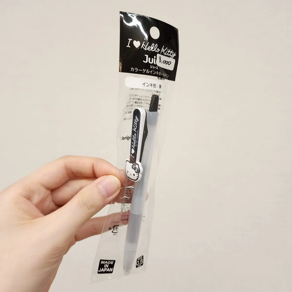 일본정품 헬로키티 볼펜 블랙 0.5mm