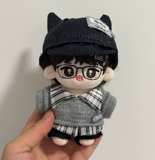 10cm인형옷 그레이니트모자세트