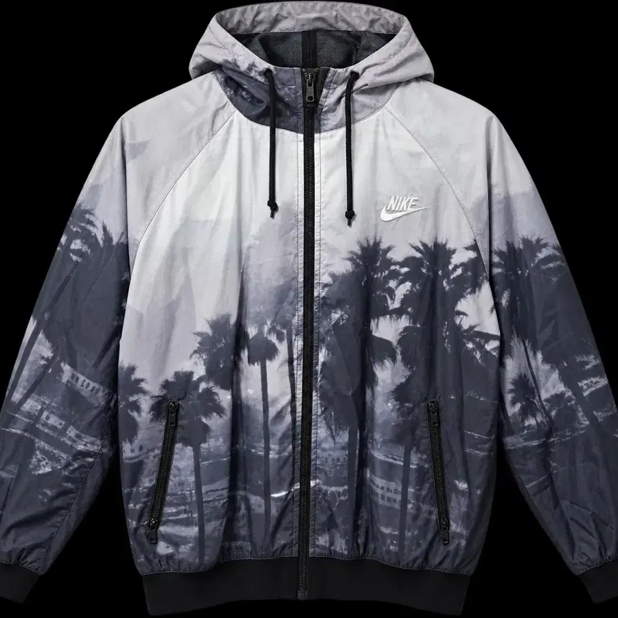 NIKE 나이키 빈티지 팜트리 포토 프린트 백집 바람막이 M 100