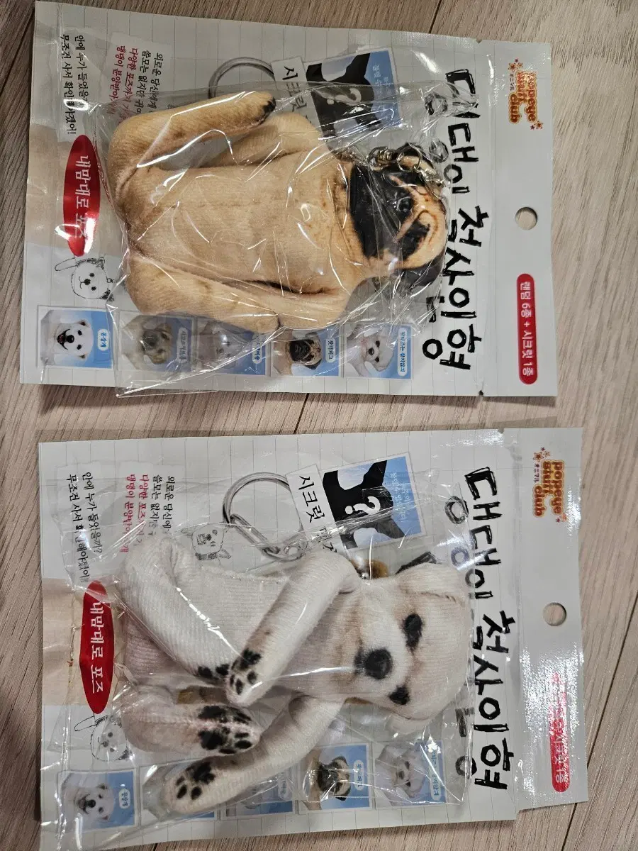 댕댕이 철사인형 랜덤키링 말티즈+퍼그