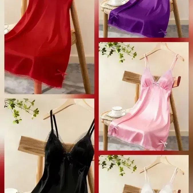 란제리 슬립 나이트가운 시스루 원피스 언더스커트