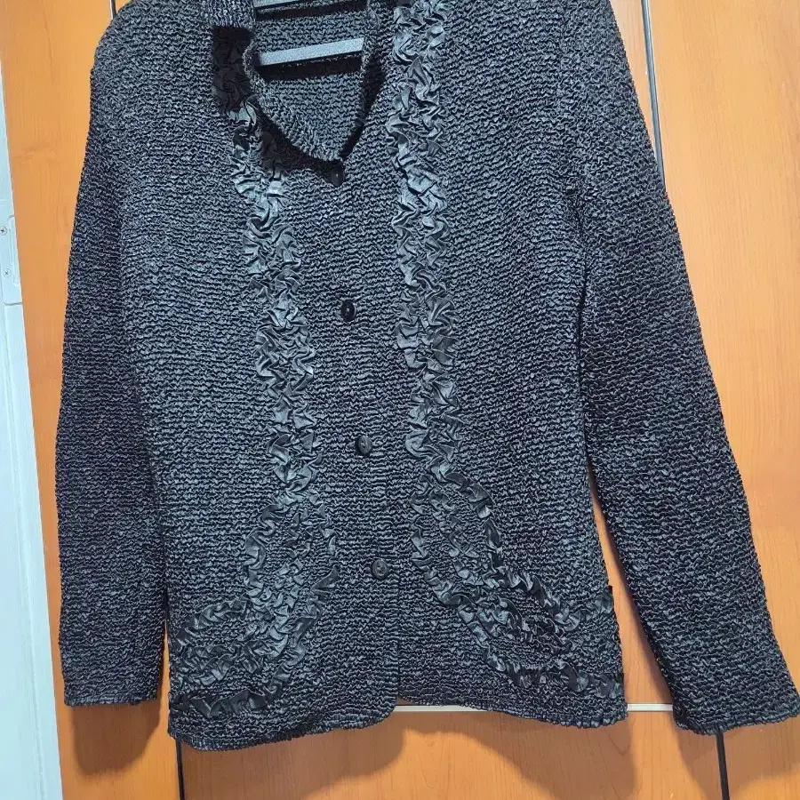 블랙 셔링 여성 자켓
