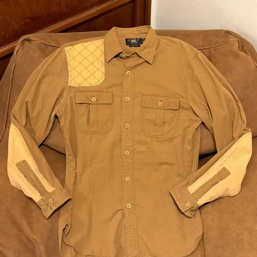 RRL 퀄팅 패치 헌팅셔츠