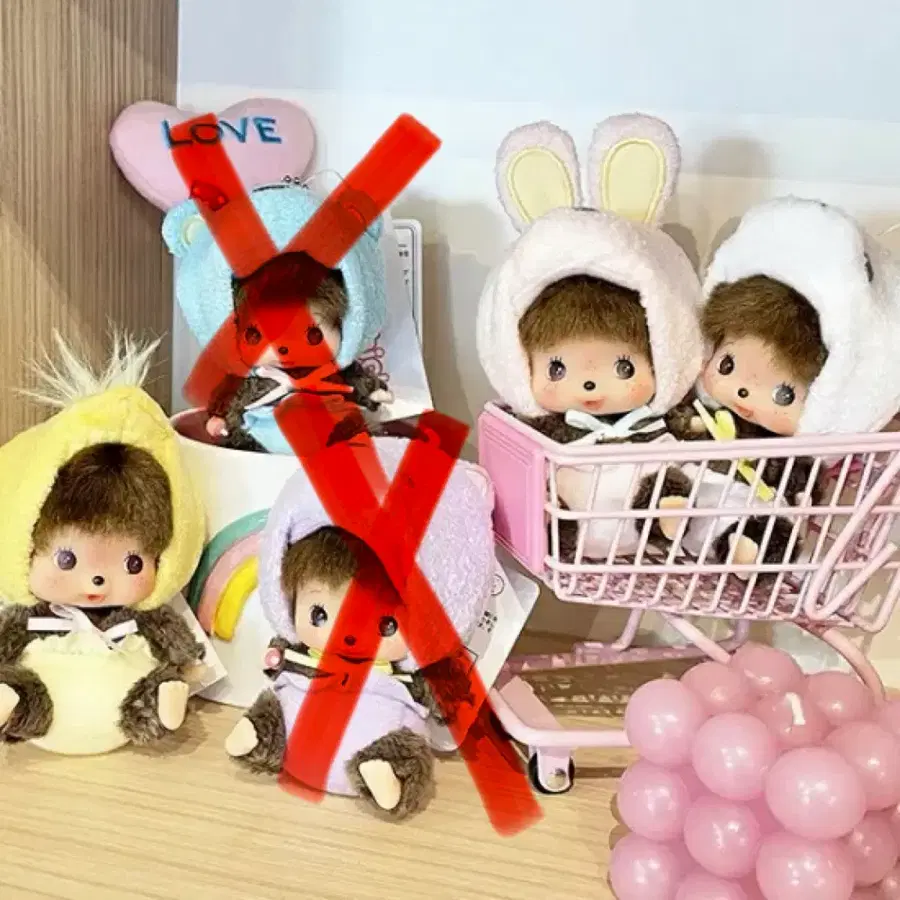 애니멀 몬치치 인형 3개 일괄판매 키링