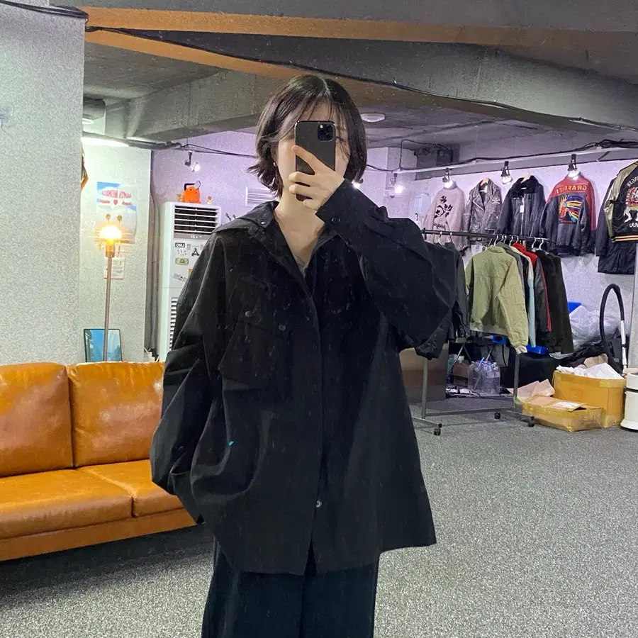 혜인서 포켓 카라 후디드 버튼 자켓 B6047