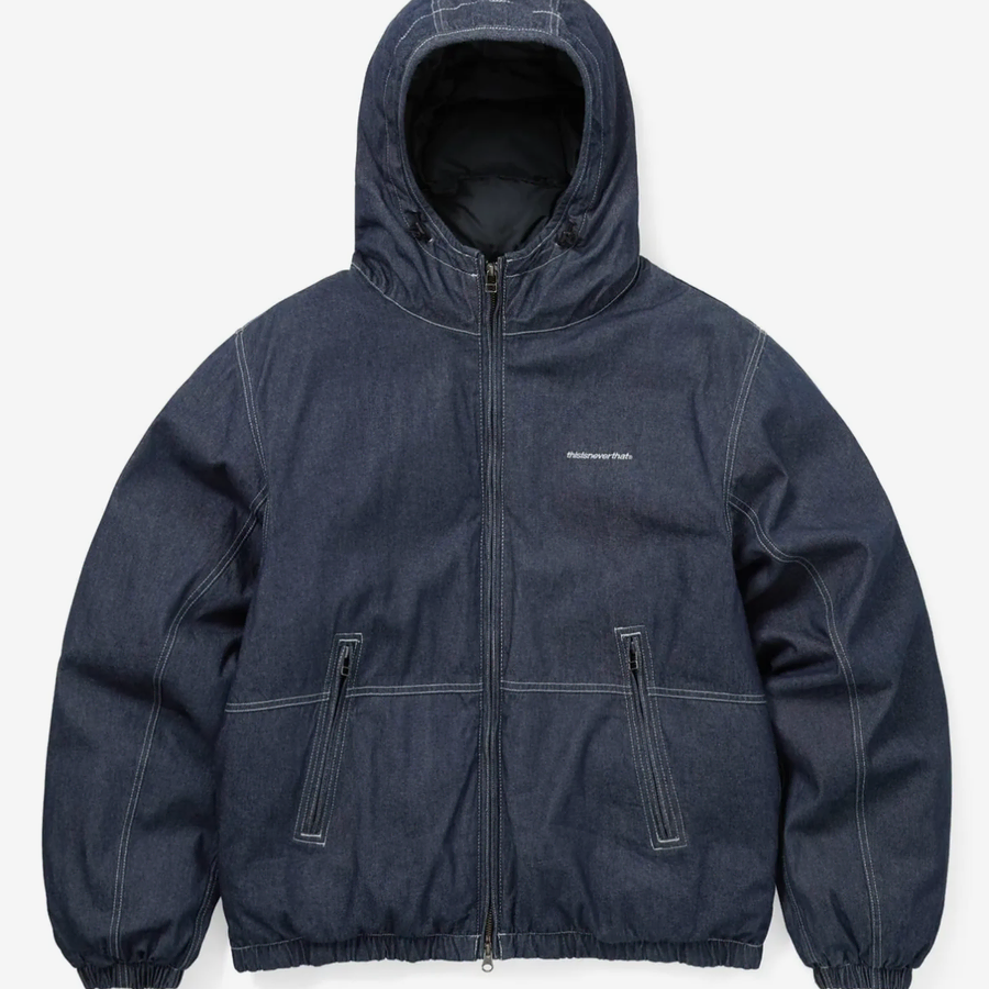 디스이즈네버댓 Denim Down Puffer Jacket Indigo