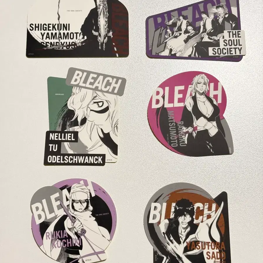 [Bleach] 점프샵 블리치 오리지널 원화 스티커 6종 일괄 바쿠야 토시로 아이젠 이치고 그림죠