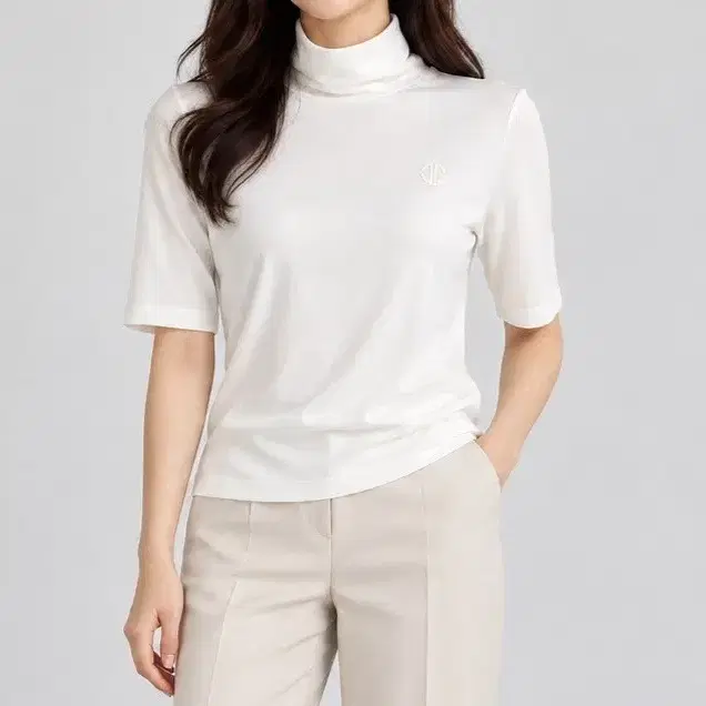 [F]지컷 반팔 터틀넥  티셔츠