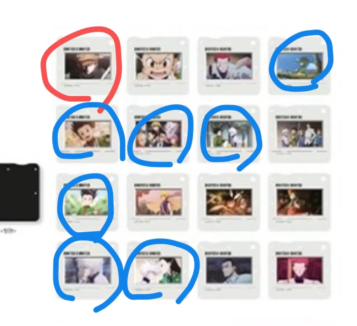 헌터x헌터 브이스퀘어 건대 팝업 아크릴 필름키링 교환