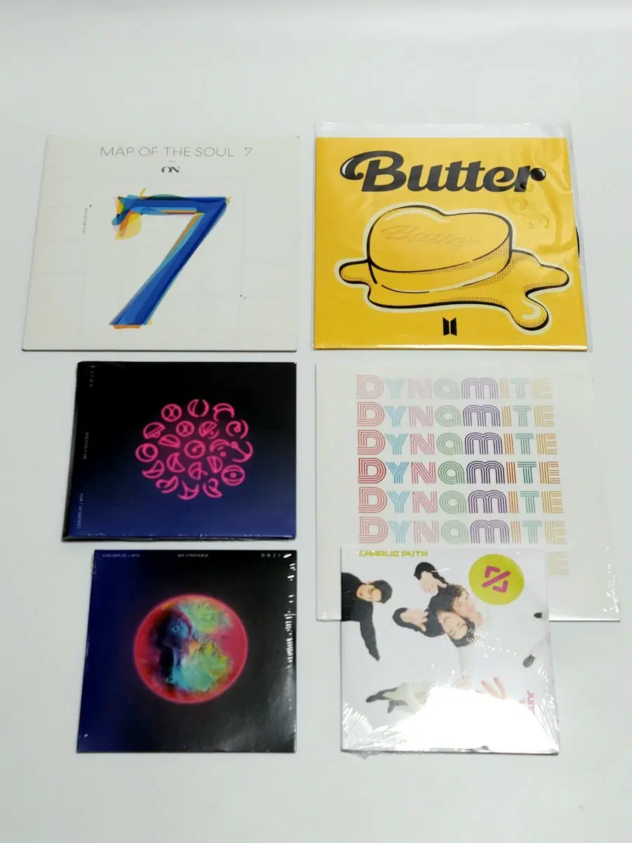 6p 방탄소년단 바이닐 lp map of soul 7, 버터, 다이너마이트, 콜드플레이 my universe, 정국 찰리푸스  bts vinyl butter dynamite