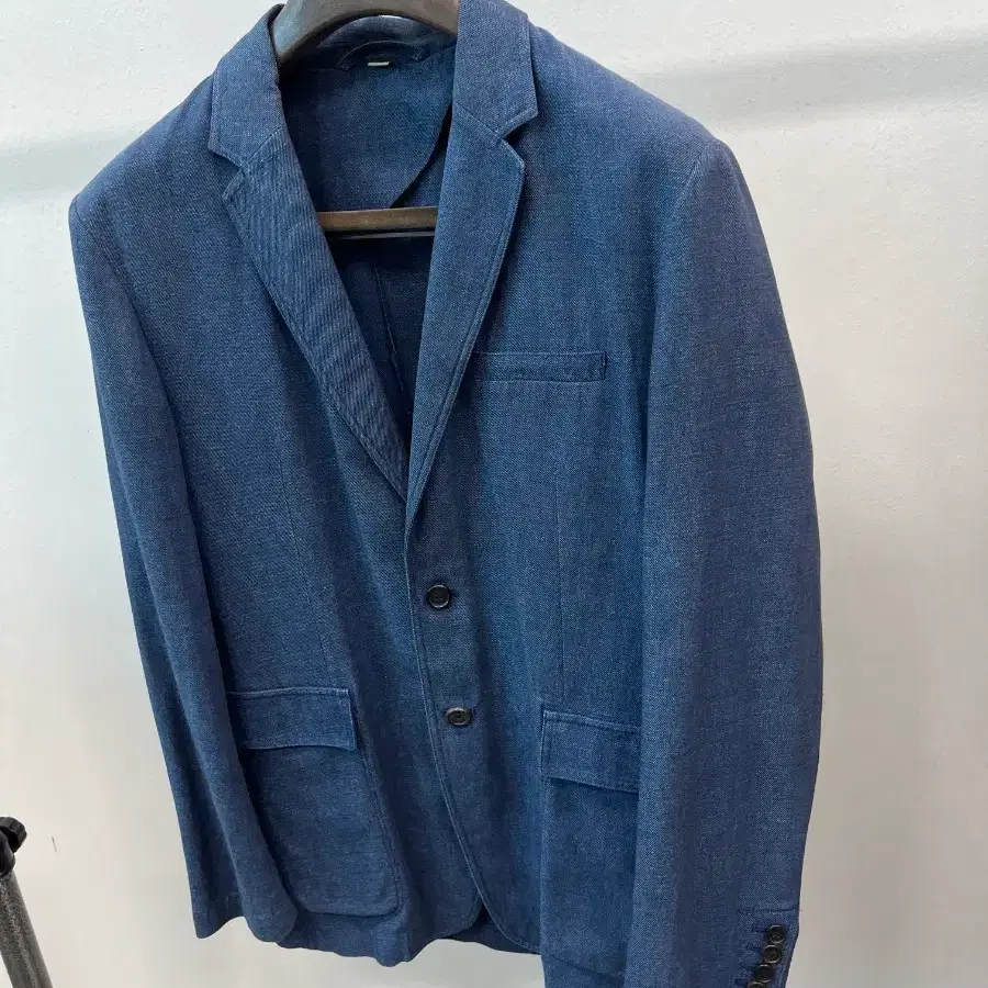 100-105) 버버리 데님 린넨 블레이져