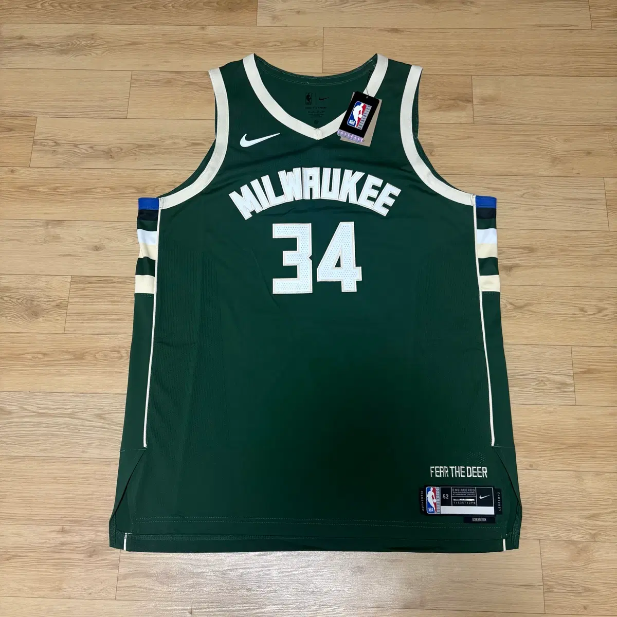 밀워키 벅스 야니스 아데토쿤보 NBA 어센틱 저지 유니폼