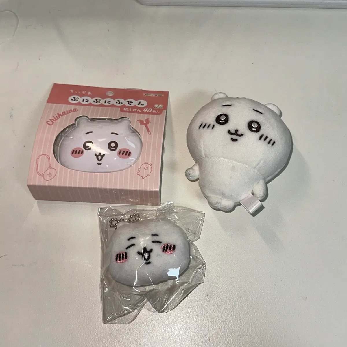 일괄) 치이카와 굿즈 3종 메모지, 페이스 키링, 마스코트
