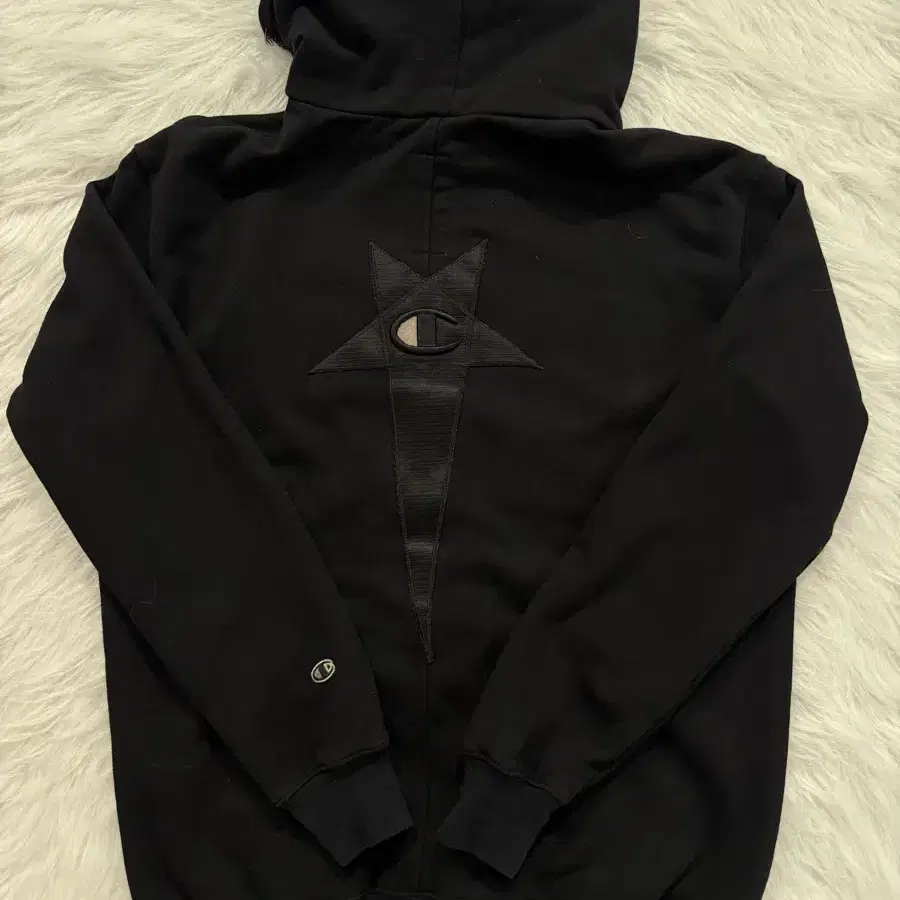 # RICK OWENS x CHAMPION BLACK HOODIE