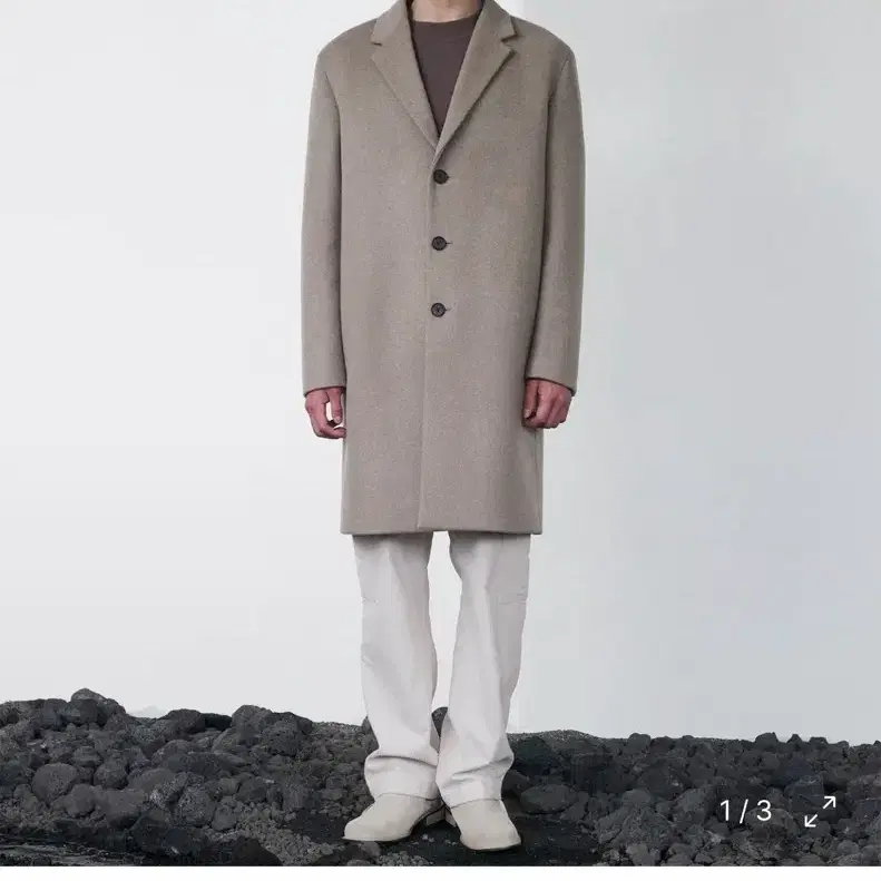 인사일런스 겨울 싱글 코트 베이지
