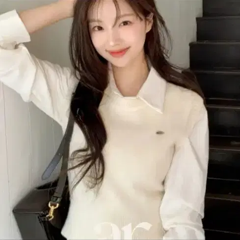 아뜨랑스 니트 베스트 아이보리