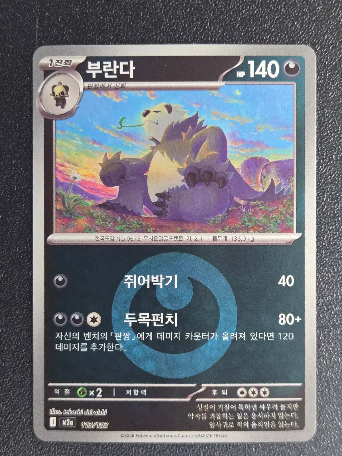 [리버스홀로] 포켓몬카드 부란다 M2a 113/193 R_1