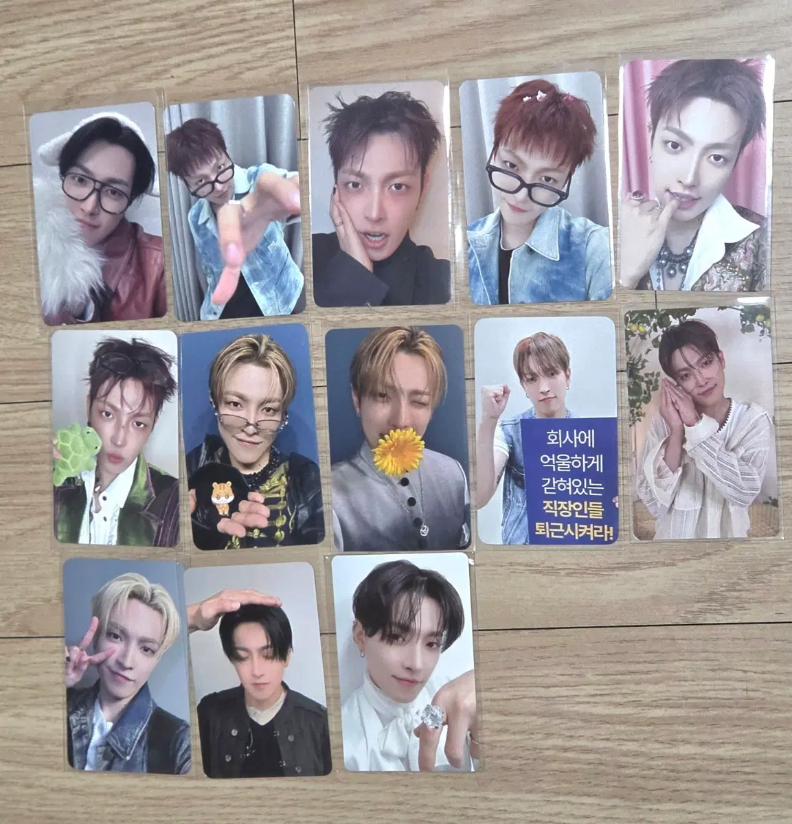 일괄판매 에이티즈 홍중 미공포 특전 포카 13장