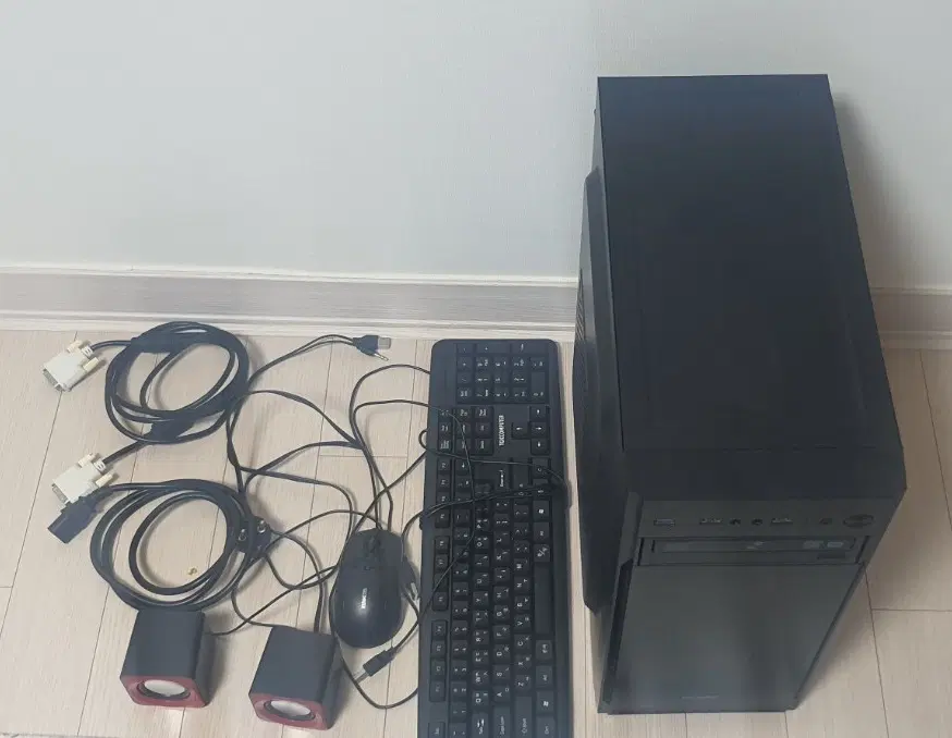 사무용 데스크탑 PC 풀세트 8GB SSD128GB 키보드 마우스 스피커 포함