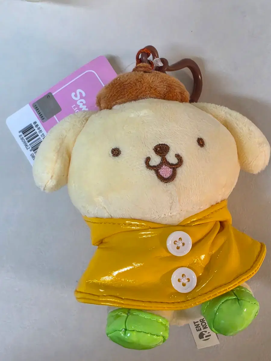 산리오 우비 폼폼푸린 인형 키링