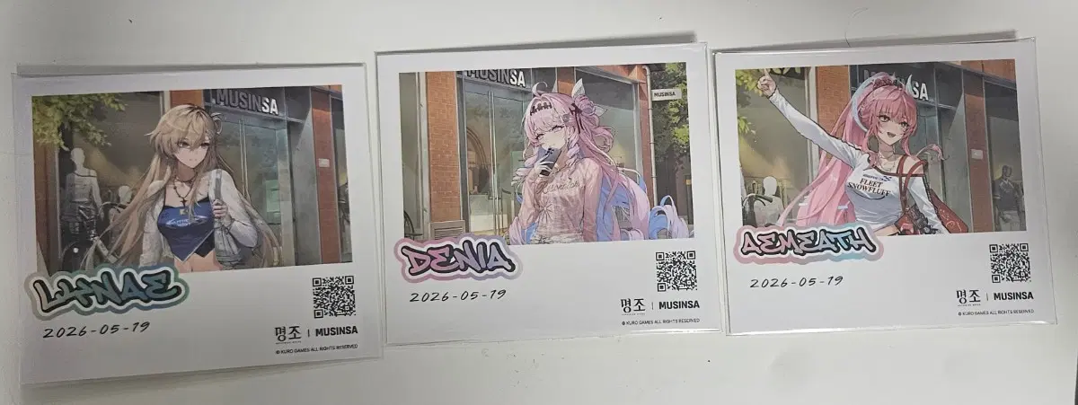 명조 무신사 콜라보 데니아 에이메스 린네 엽서 포카