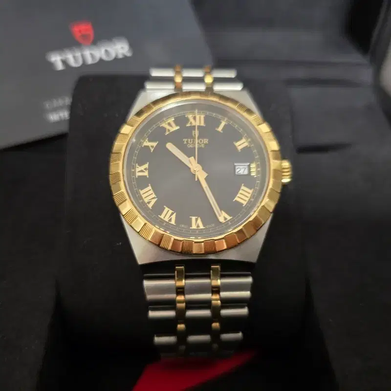 튜더 로얄 18K콤비 블랙 (M28503)38mm 오토 풀셋 판매