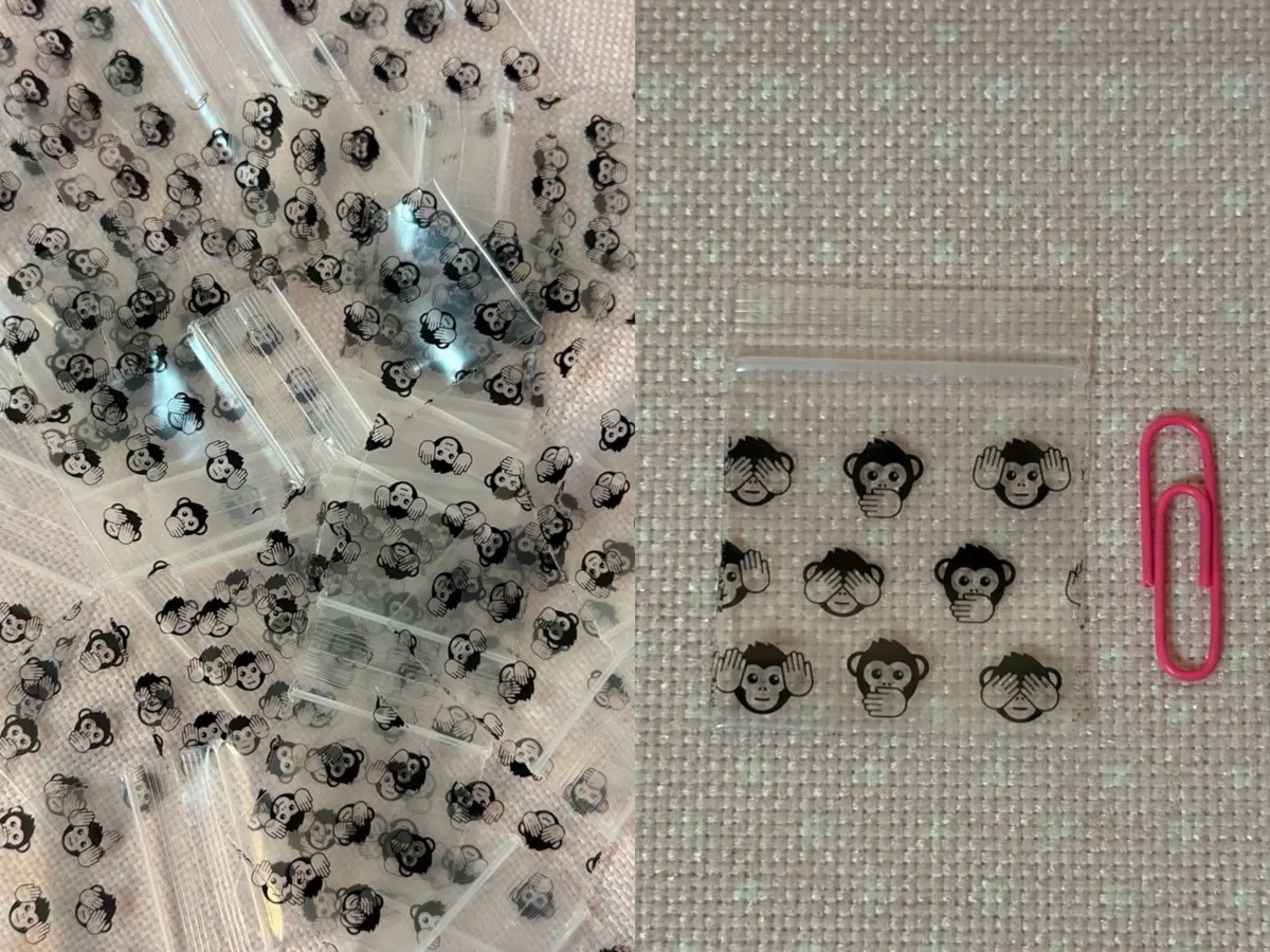 원숭이 미니 지퍼팩 10p