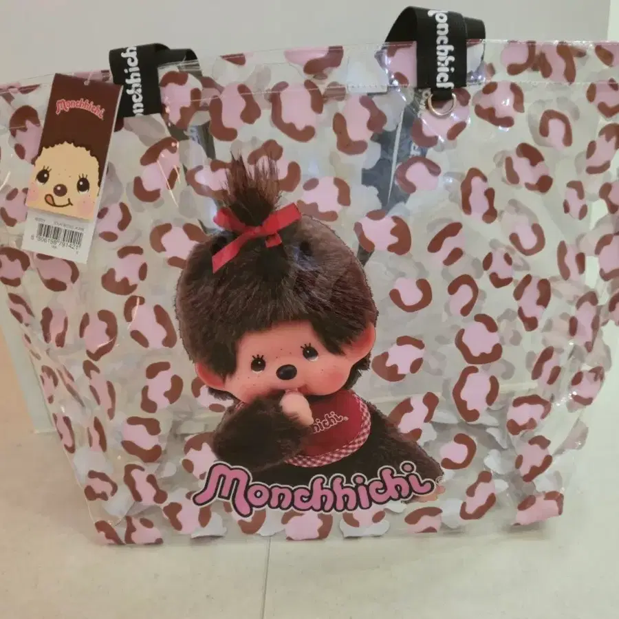 몬치치 투명 토트백 레오파드