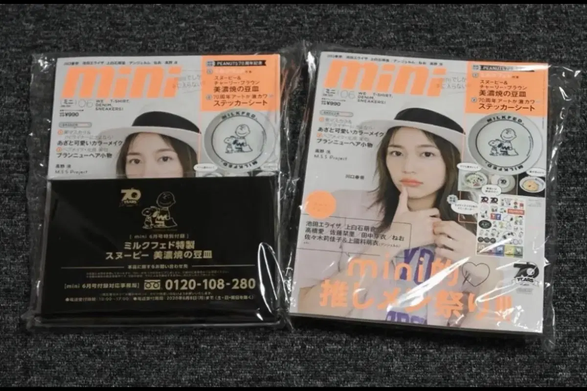 (일본잡지) mini 2020 6월호 스누피 접시