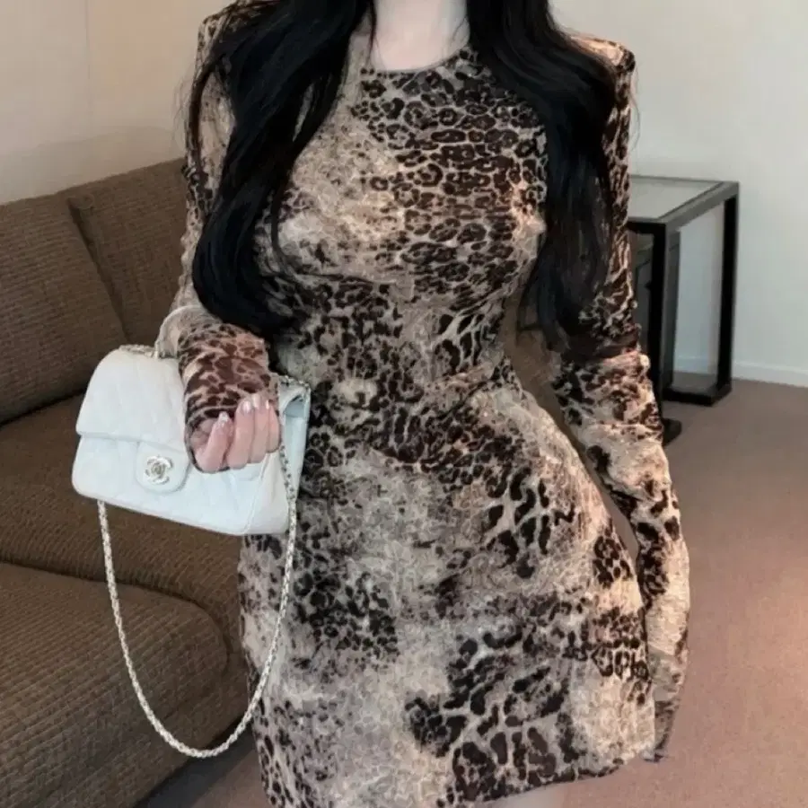 새제품) 레오파드 호피 원피스