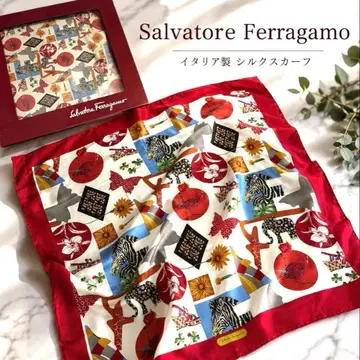 Salvatore Ferragamo 스카프 애니멀 무늬 박스 포함 새상품 미사용