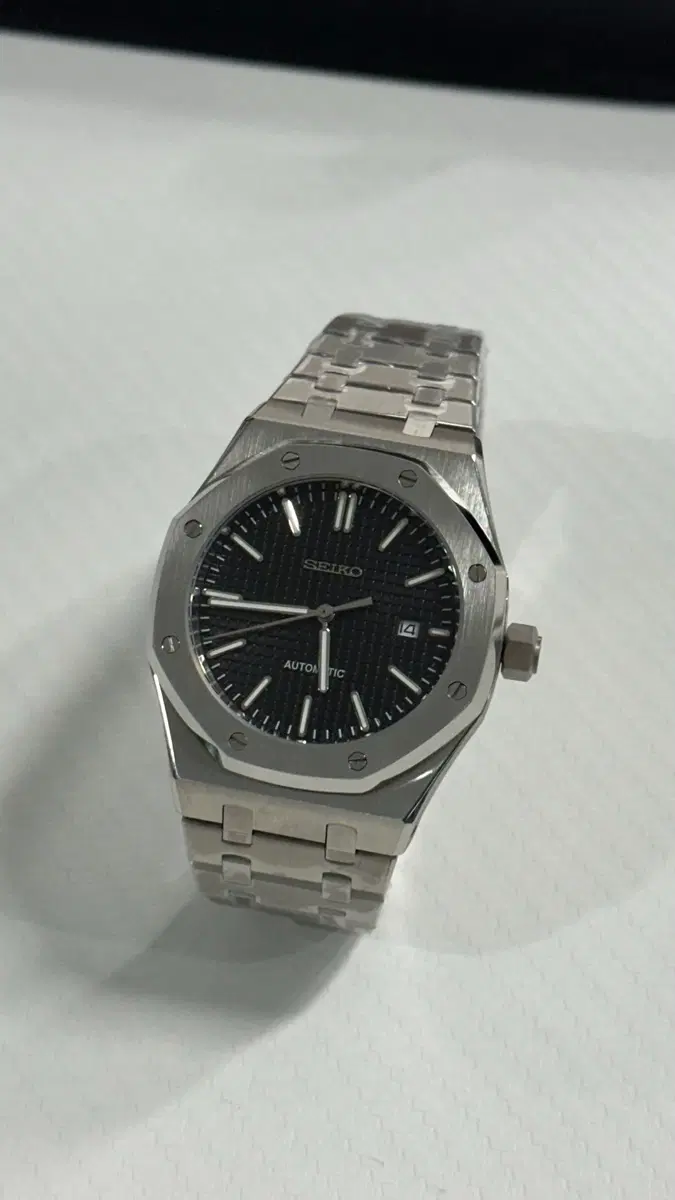 세이코 로얄오크 블랙다이얼 41mm 오토매틱 mod