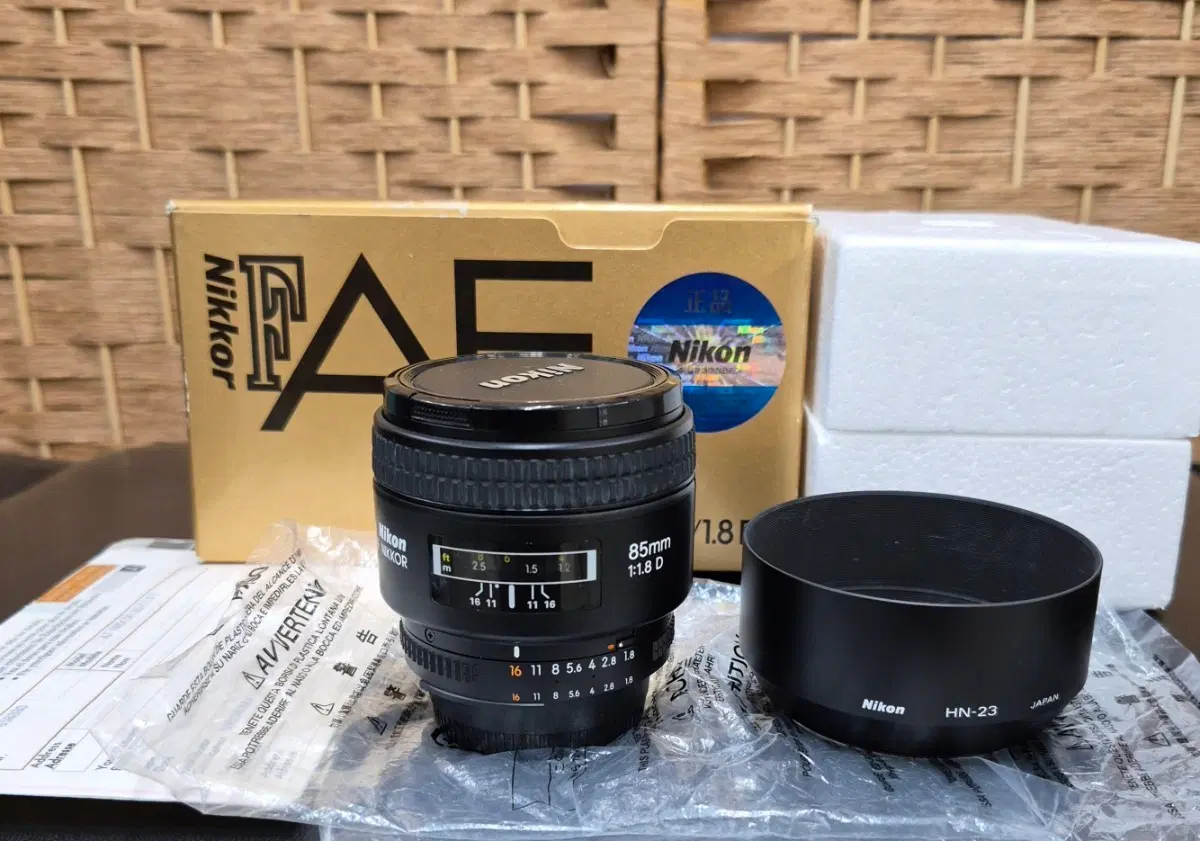 니콘/정품 AF 85mm 1:1.8D 박스풀셋
