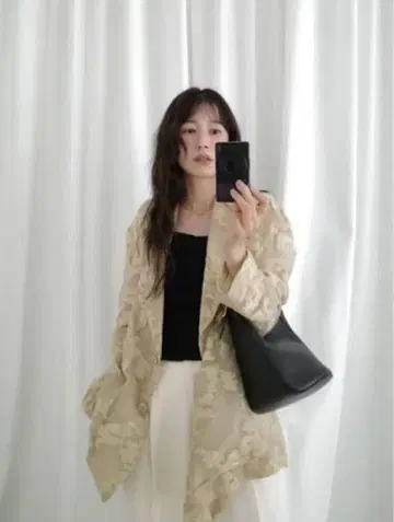 [ CLANE ] 플라워 쉬어 자카드 재킷