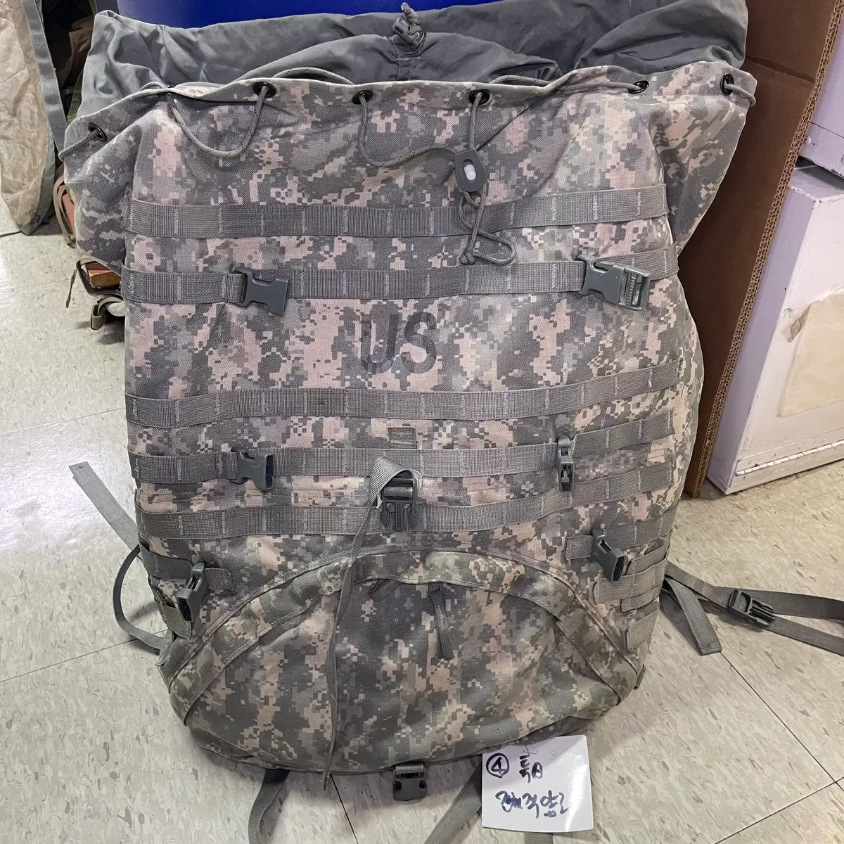 ACU럭색특A4. [완전세트] 미군 오리지널 MOLLE II ACU 라지 럭색 81L 대형 필드 배낭 229