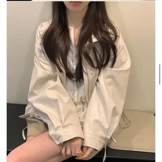 소녀레시피 램스킨 비건 레더 블루종 자켓 jk