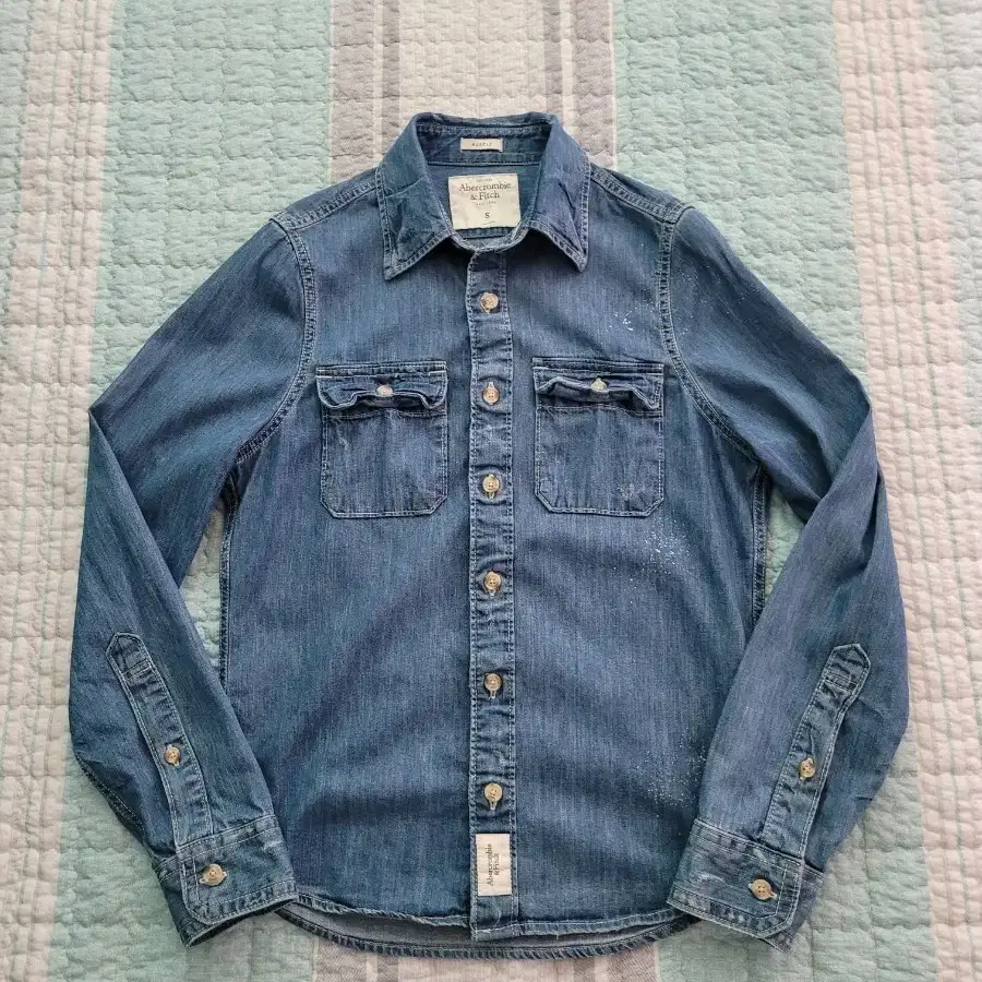 아베크롬비 Abercrombie 워크웨어 중청데님셔츠 남방 S 90-95사이즈
