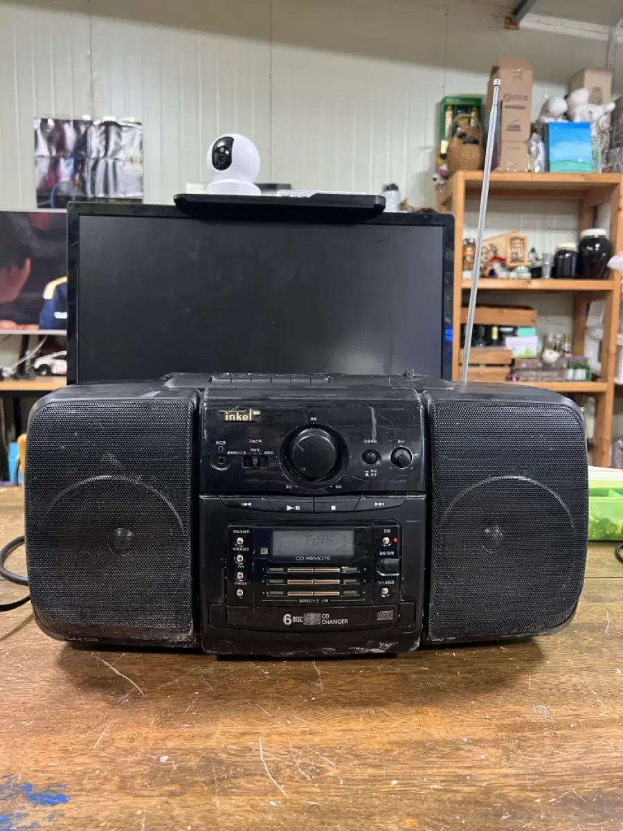 인켈 IP-750 CD 라디오 카세트 빈티지 골동품 인테리어 소품