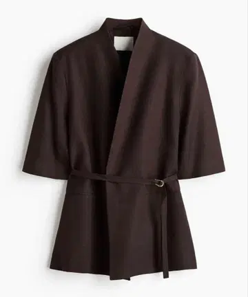 H&M 린넨 블렌드 반팔 블레이저