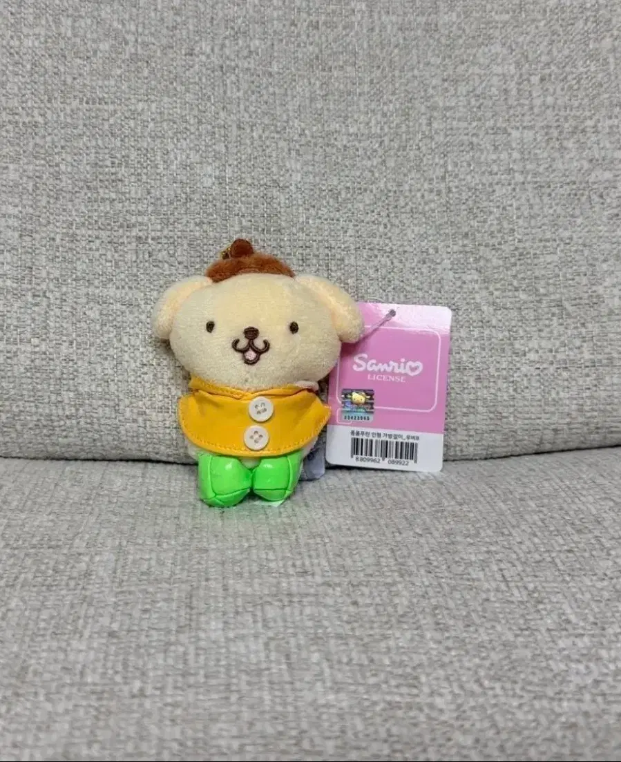 정품 산리오 우비 폼폼푸린 키링인형