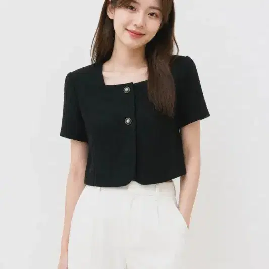 여M/오디너리 블랙 트위드 자켓